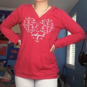 Pink anchor heart sweatshirt
